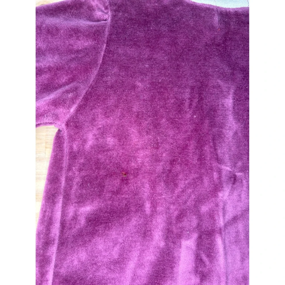 Vintage Health-tex Toddler Girls Plum Purple Velour Lace Trim Dress 3T USA Made